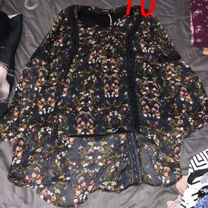 Tillys long floral shirt